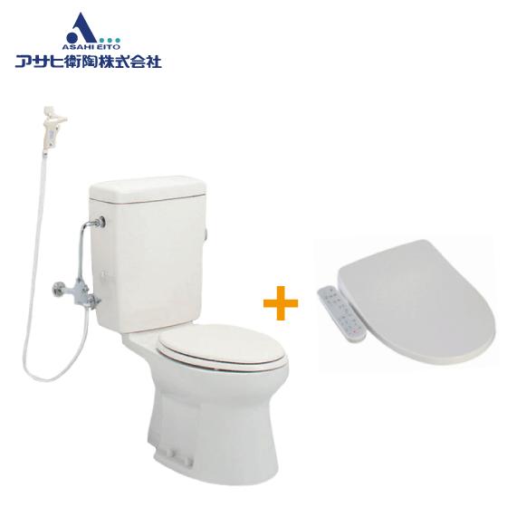 簡易水洗便器 簡易水洗トイレ サンクリーン(手洗なし) 温水洗浄便座(袖