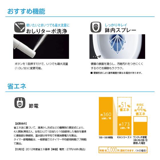 LIXIL シャワートイレ KAシリーズ(壁リモコンタイプ) 温風乾燥