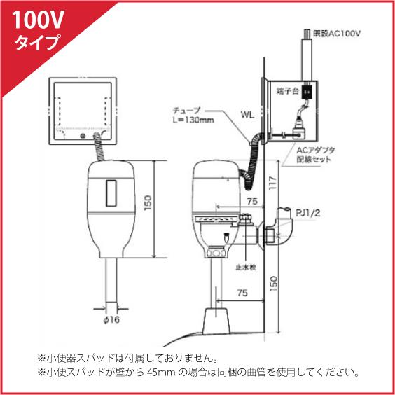 ミナミサワ FM6IW-S FM6IWA INAX OK-32S/32SEシリーズ用 壁埋め込み改装用小便器センサー フラッシュマン リカバリー1 電池タイプ AC100Vタイプ｜jyu-setsu｜13