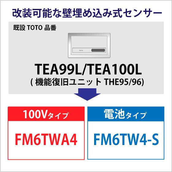 ミナミサワ FM6TW4-S FM6TWA4 TOTO TEA99L/TEA100L用 壁埋め込み改装用小便器センサー フラッシュマン リカバリー1 電池タイプ AC100Vタイプ｜jyu-setsu｜06