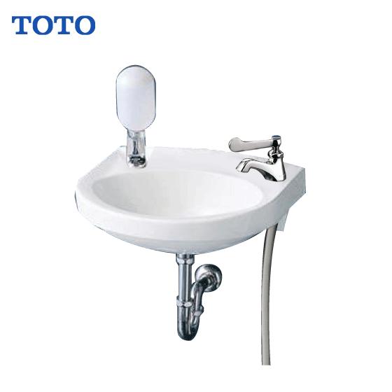 （4115-0）TOTO 壁掛 手洗器 L30DM 蛇口 水石けん入れ・蛇口・S字配管付 洗面器 シンク　手洗いボウル　T205NRC　中古品 TOTO 平付壁掛手洗器 水石けん入れ付 ハンドル水栓セット L30DM 洗面器