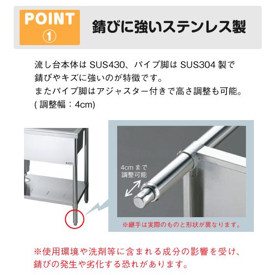 LIXIL 業務用一槽流し台(バックガード付き) 幅:90cm 奥行:75cm LIXIL 業務用一槽流し台(バックガード付き) 幅:90cm 奥行:75cm