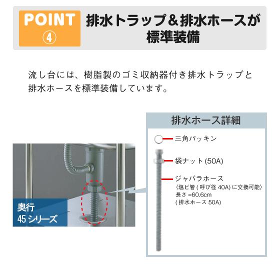 業務用一槽流し台バックガード付き 幅： 奥行： 高さ：