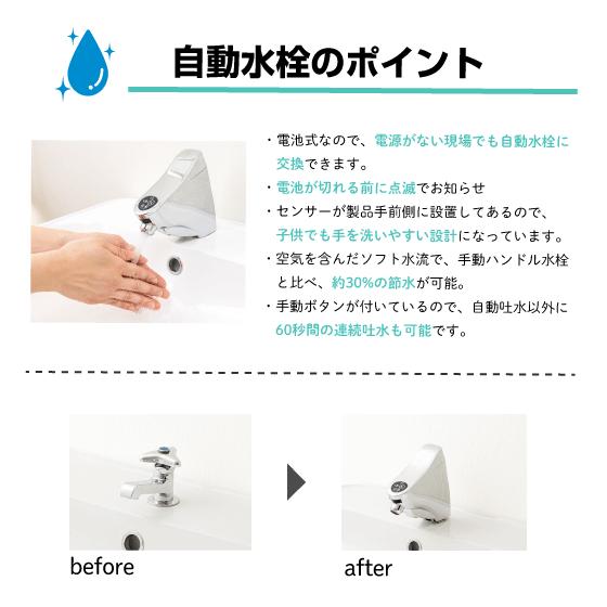 自動水栓 センサー水栓 立水栓用 取替タイプ SS3-VB ミナミサワ SuiSui