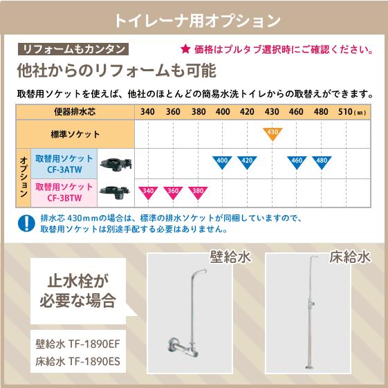 簡易水洗便器 簡易水洗トイレ トイレーナ(手洗なし) シャワートイレセット TWC-3,TWT-3A,CW-KB31A リクシル イナックス LIXIL INAXの画像