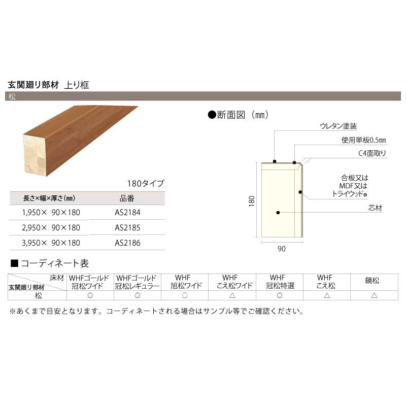 フロングR 松シリーズ 180タイプ 上り框 2950×90×180mm 1本入 AS2185