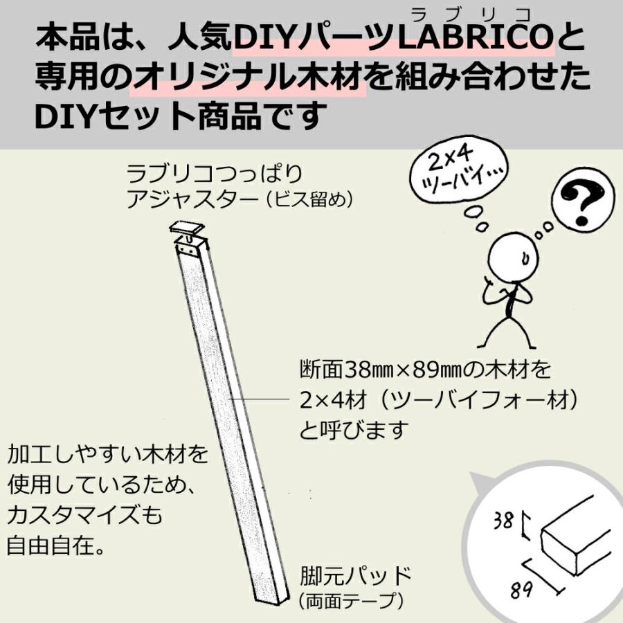 アイアン柱セット2本入り アイアンラブリコ + 塗装品２ｘ４材 LABRICO DIYの画像