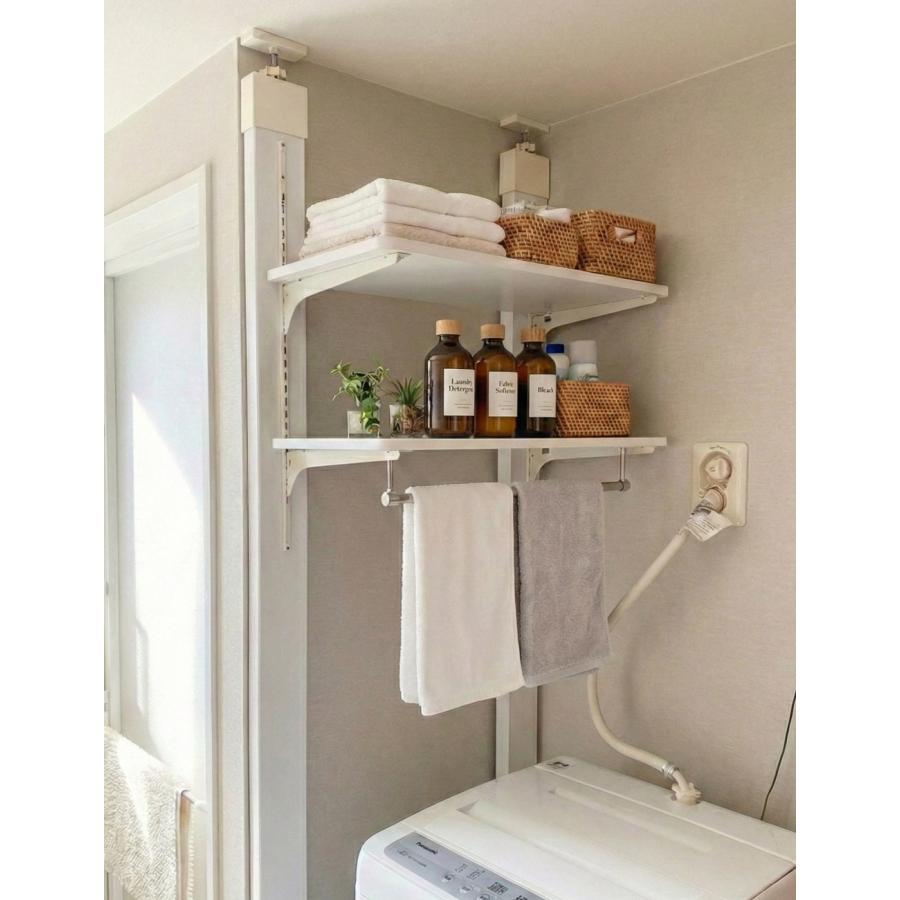 ランドリー可動棚セット 洗濯機 DIY 突っ張り つっぱり 洗濯機上