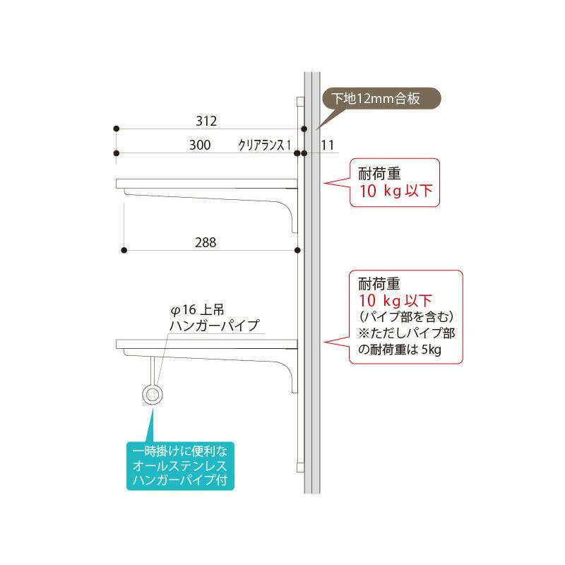 ランドリー可動棚 洗濯機上部収納 ランドリーラック 洗面室 ランドリー