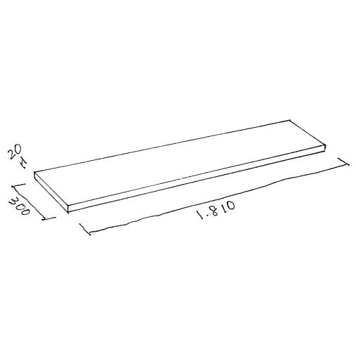 ウォールシェルフ アートランバーSタイプ 旧アートランバーOタイプ  1面エッジテープ貼り 20×300×1810mm 1枚入り O20-16-■■ 南海プライウッド NANKAI  ◆の画像