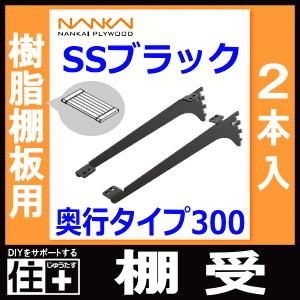 棚受 樹脂棚板用 アームハング棚柱SS対応 2本入 SSブラック 奥行タイプ