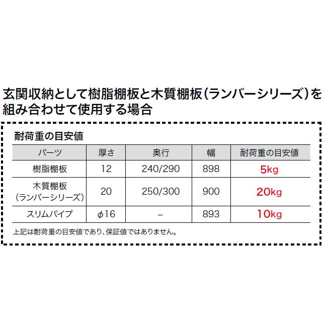 棚受 樹脂棚板用 アームハング棚柱SS対応 2本入 SSブラック 奥行タイプ