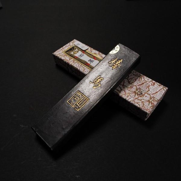 ♡Ea右1032 未使用保管品 稀品 奈良 玄林堂 金蘭 五丁形 古墨 箱入り 喜壽園製 書道墨『棒馬』3丁型｜書道 書道用品 奈良墨 練習用 定価