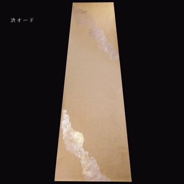 仮名用 加工紙 純雁皮紙 薄具引 天地斜ぼかし 切継ぎ風 金砂子 半切判（35×136cm）5枚入り｜書道 書道用紙 染画仙紙 仮名条幅 かな用加工紙 春色の画像