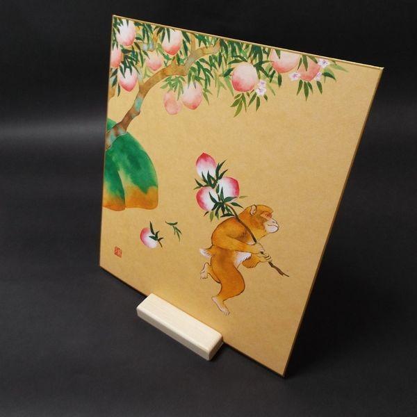 書道用品 日本製 木製 色紙立て 角型｜書道 和小物 国産杉 ハガキ立て