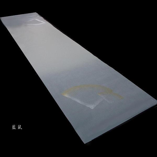 仮名用 加工紙 上下隅ぼかし 金銀扇面型ボカシ 半切判（35×136cm）10枚入り｜書道 書道用紙 染画仙紙 仮名条幅 かな用加工紙 春色