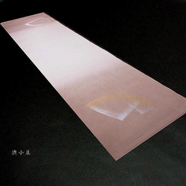 仮名用 加工紙 上下隅ぼかし 金銀扇面型ボカシ 半切判（35×136cm）10枚入り｜書道 書道用紙 染画仙紙 仮名条幅 かな用加工紙 春色の画像