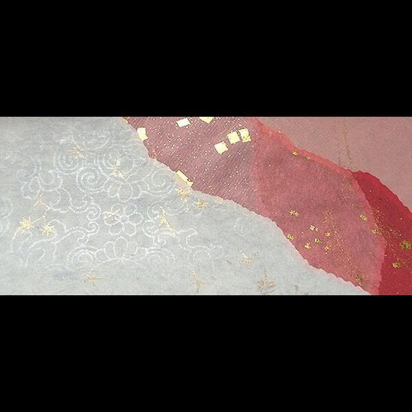 仮名料紙 本破り継ぎ 半懐紙判｜書道 書道用紙 本鳥の子 金銀切箔砂子