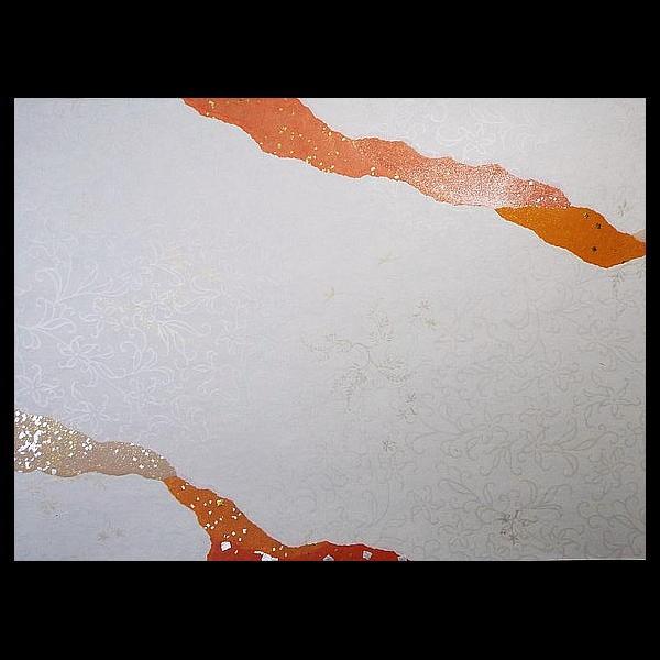 仮名料紙 本破り継ぎ 半懐紙判｜書道 書道用紙 本鳥の子 金銀切箔砂子