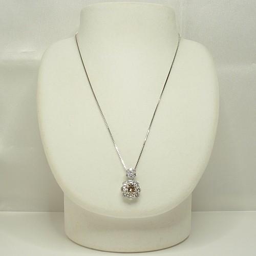 ブラウンダイヤモンドネックレス PTプラチナ 大粒1.793カラット