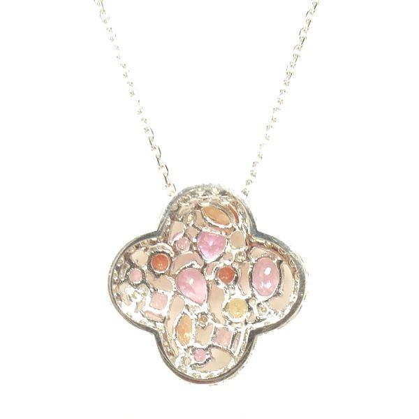 ★レア物 新品未開封 カラーサファイアネックレス K18WGホワイトゴールド トータル1.050カラット フラワーネックレス お花ペンダント 9月誕生石 【2060141803】(73089円)