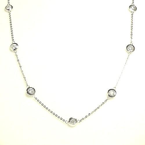 ダイヤモンドネックレス K18WGホワイトゴールド トータル1.000カラット  