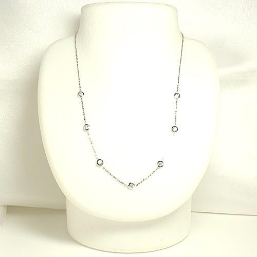 ダイヤモンドネックレス K18WGホワイトゴールド トータル1.000カラット  