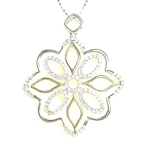 ダイヤモンドネックレス K18WG/K18YGホワイトゴールド/イエロー  