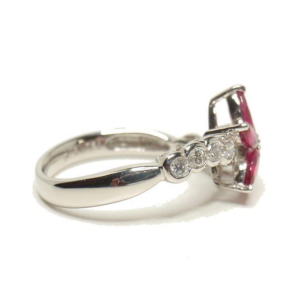 【訳あり・新品】 ルビーリング PＴ900プラチナ トータル0.750カラット ＰＴ お花指輪 シンプル マーキスカット フラワーリング 7月誕生石 【M2575168932】(91361円)
