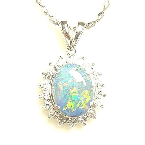 ブラックオパールネックレス PTプラチナ 大粒1.660カラット PT 