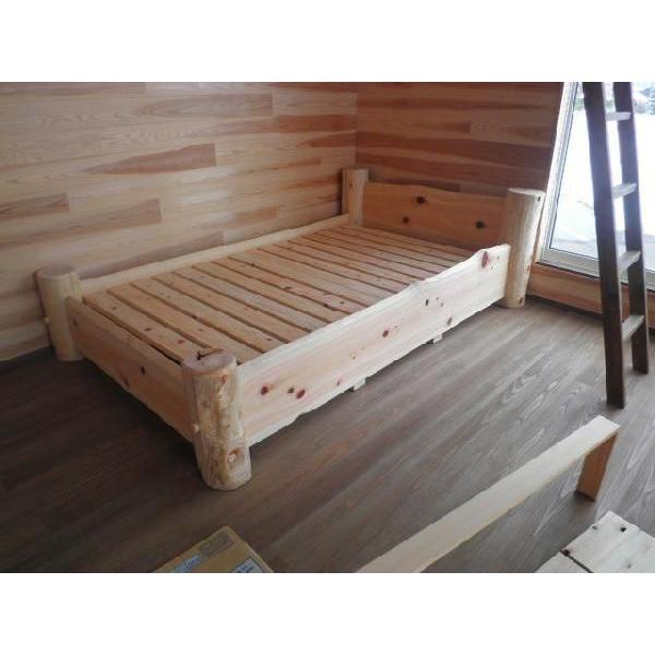 総ヒノキの丸太ベッド・シングルサイズ-SBED003-S