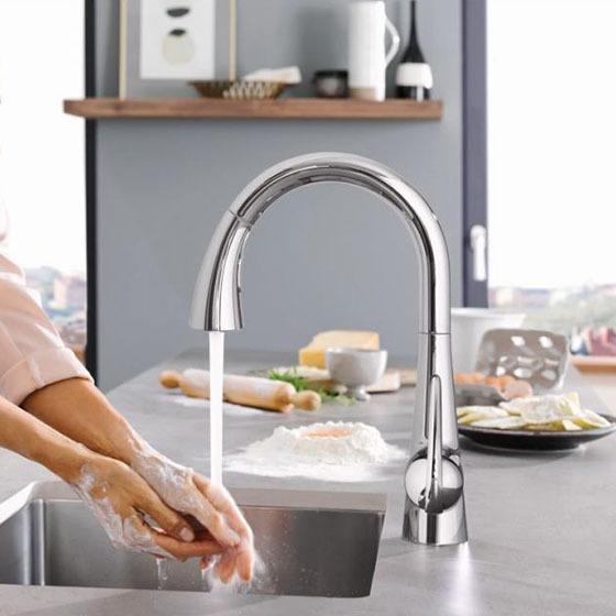 GROHE JP306201 ゼドラ シングルレバーキッチン混合栓 コールド
