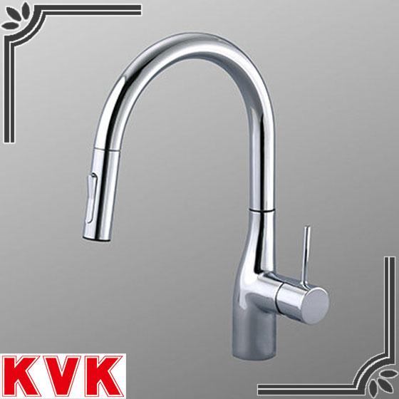 KVK シャワー混合水栓(KM6061EC) シングルシャワー付混合栓（eレバー）：KM6061EC｜キッチン用水