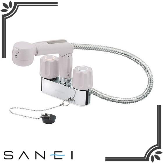 SANEI 洗面・手洗水栓 K31VR-LH-13 U-MIX ツーバルブスプレー混合栓（洗髪用）