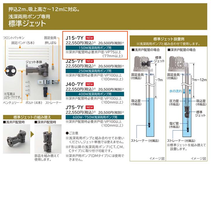 日立　150W浅深両用ポンプ専用　標準ジェット　※代引不可