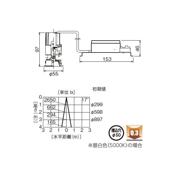 【LEDD-05304WV-RD1】東芝 LED小径ダウンライト 埋込穴 φ50  【TOSHIBA】｜jyusetsu-komatsuya｜02