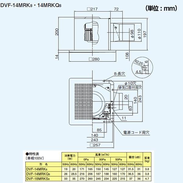 TOSHIBA 【DVF-14MRKQ8】東芝 ダクト用換気扇 低騒音形 メタル TOSHIBA 【DVF-14MRKQ8】東芝 ダクト用換気扇 低騒音形 メタル