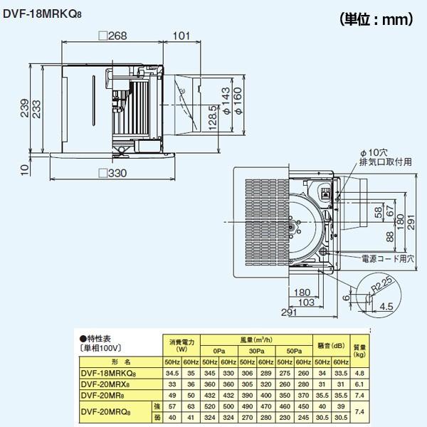 TOSHIBA 【DVF-18MRKQ8】東芝 ダクト用換気扇 低騒音形 メタル TOSHIBA 【DVF-18MRKQ8】東芝 ダクト用換気扇 低騒音形 メタル