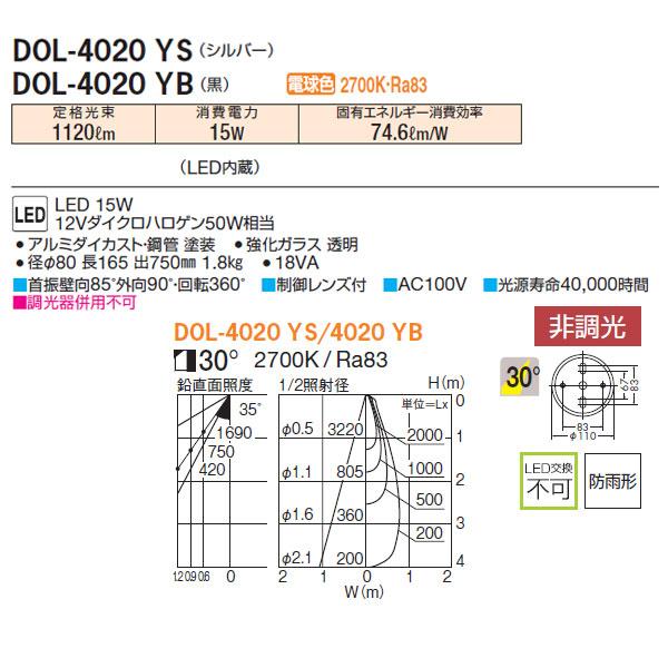 大光電機 【DOL-4020YS】 DAIKO アウトドア コンパクトスポットライト