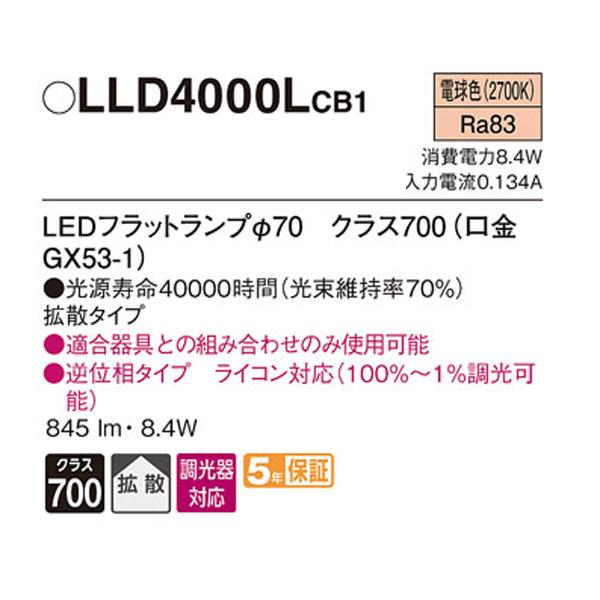 Panasonic（パナソニック） 【LLD4000LCB1】 ダウンライト LEDフラット