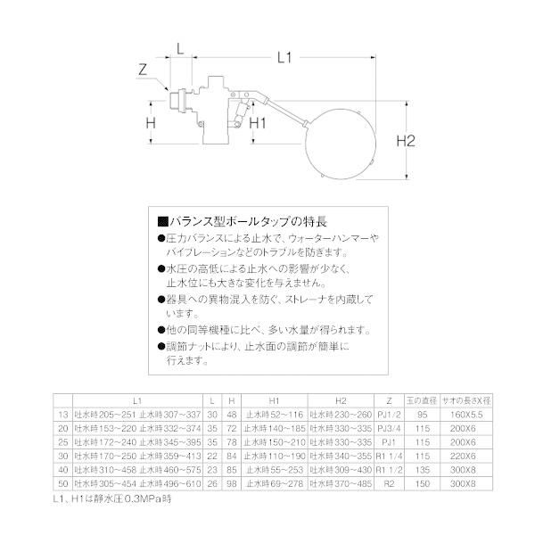 SANEI 【V52-20】三栄 トイレ用品 バランス型ボールタップ : 住宅設備 