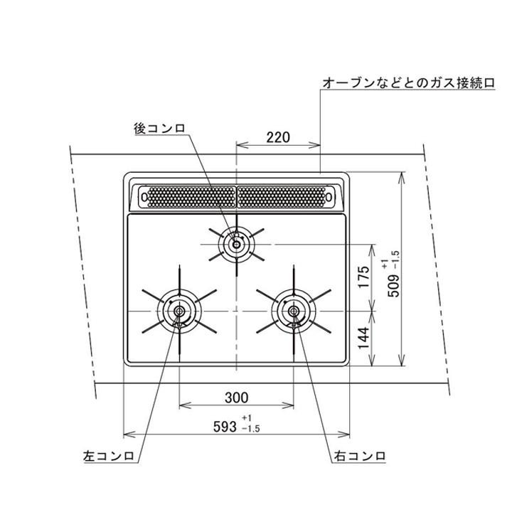 クリナップ　ガスコンロ　間口60cm　ブラック　都市ガス)　ブラック　(12・13A　ラクエラ　ガラストップ