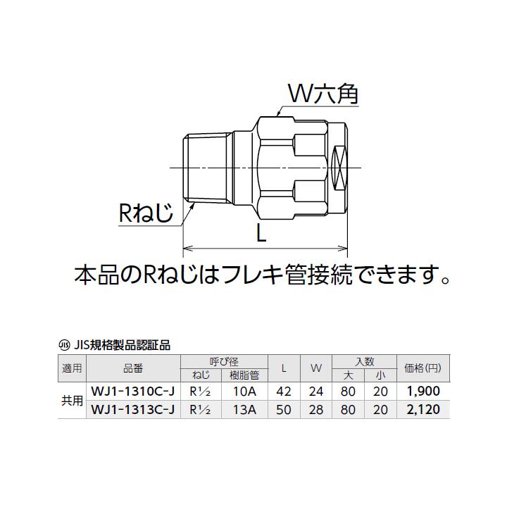 【WJ1-1313C-J】オンダ製作所 ダブルロックジョイント WJ1型 テーパおねじ 小ロット(20台) ONDA_1