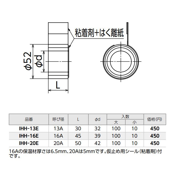 IHH-13E】オンダ製作所 ダブルロックジョイント 保温材 IHH型 端末継手