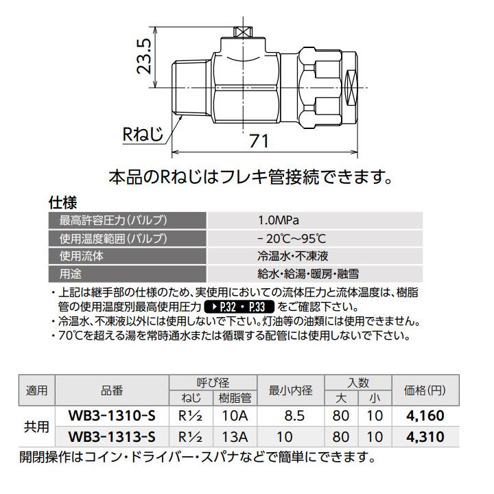 オンダ製作所　ダブルロックジョイント　WB3型　大ロット(80台)　ONDA　テーパおねじ　ドライバー式　最小内径8.5