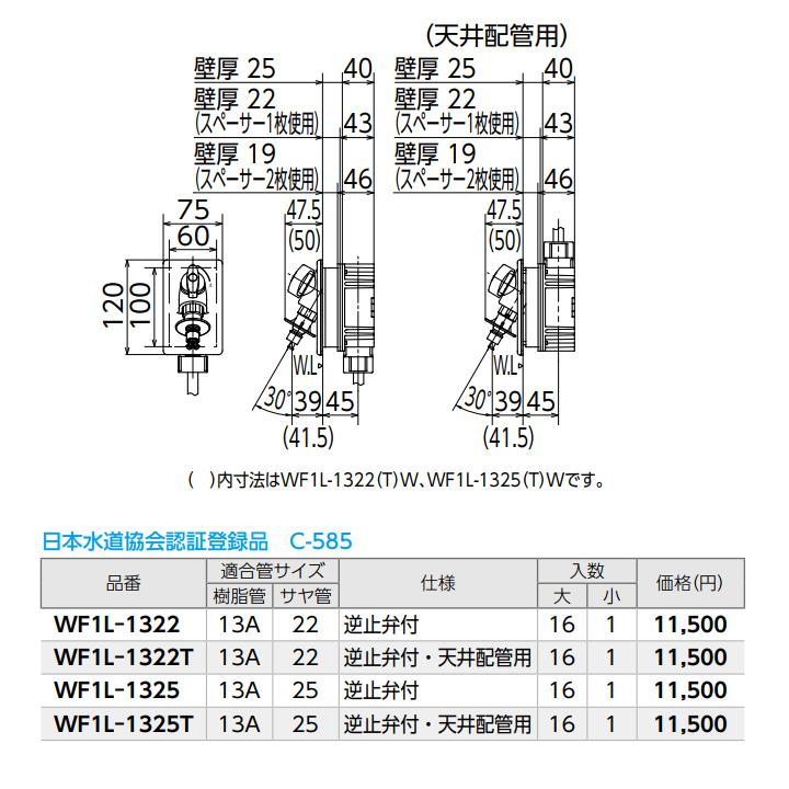 オンダ製作所 【WF1L-1325】オンダ製作所 ダブルロックジョイント WF1L