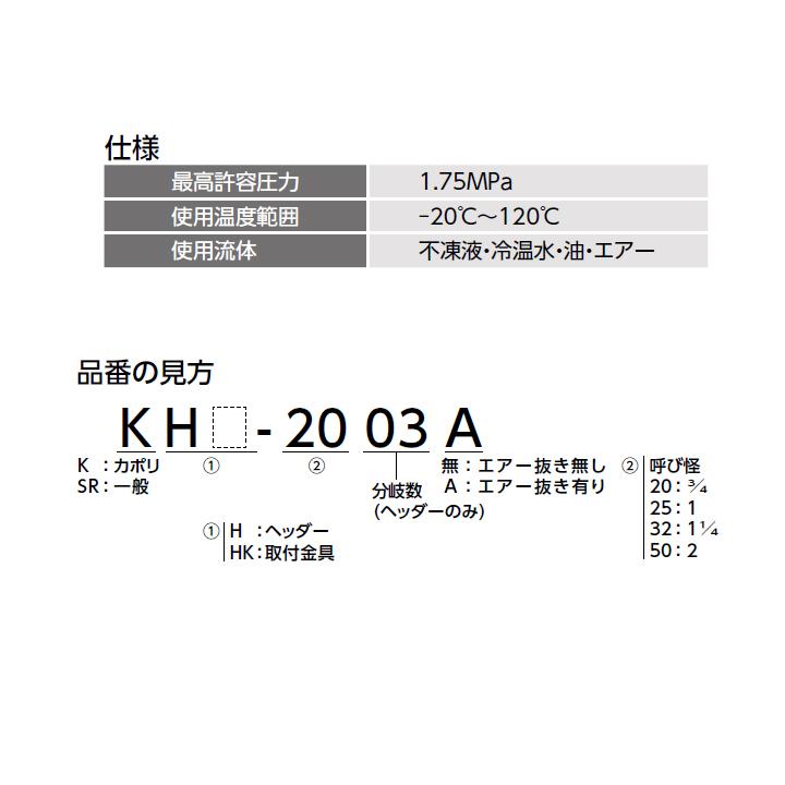 【KH-5016】オンダ製作所 各種配管システム 暖房用部材 KH型 ヘッダー Rcねじ エアー抜き無し L980 大ロット(2台) ONDA_2