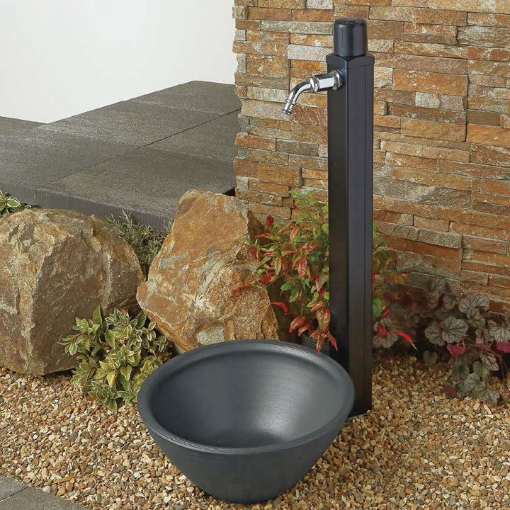 ウォーターシリーズ ウォータースタンド 立水栓 アンフリーズ(日本水道協会認定品) ブラック 【寄】 UNISON