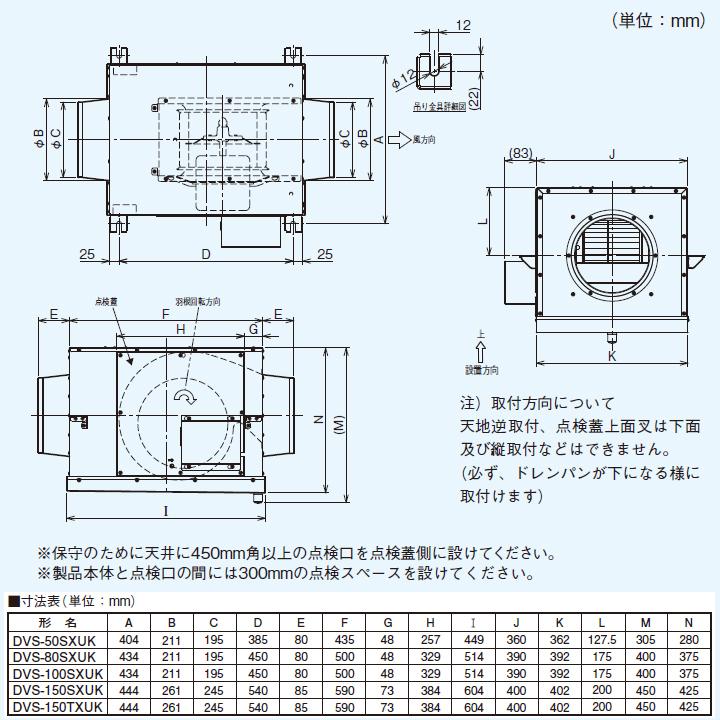 TOSHIBA（東芝） 【DVS-50SXUK】東芝 換気扇 ストレートダクト