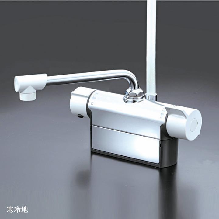 【FTB200DWP1R3】KVK バス用 デッキ形サーモスタット式シャワー(300mmパイプ付) 寒冷地用